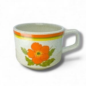 Vintage 1970s Lenox Temper-ware Fire Flower Flat Cup (MUG ONLY) • A Few Flaws